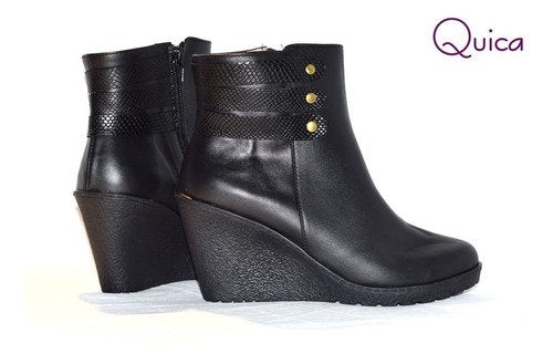 Botas Mujer Taco Chino Cinturón Reptil Otoñoinv. Quica Lujan