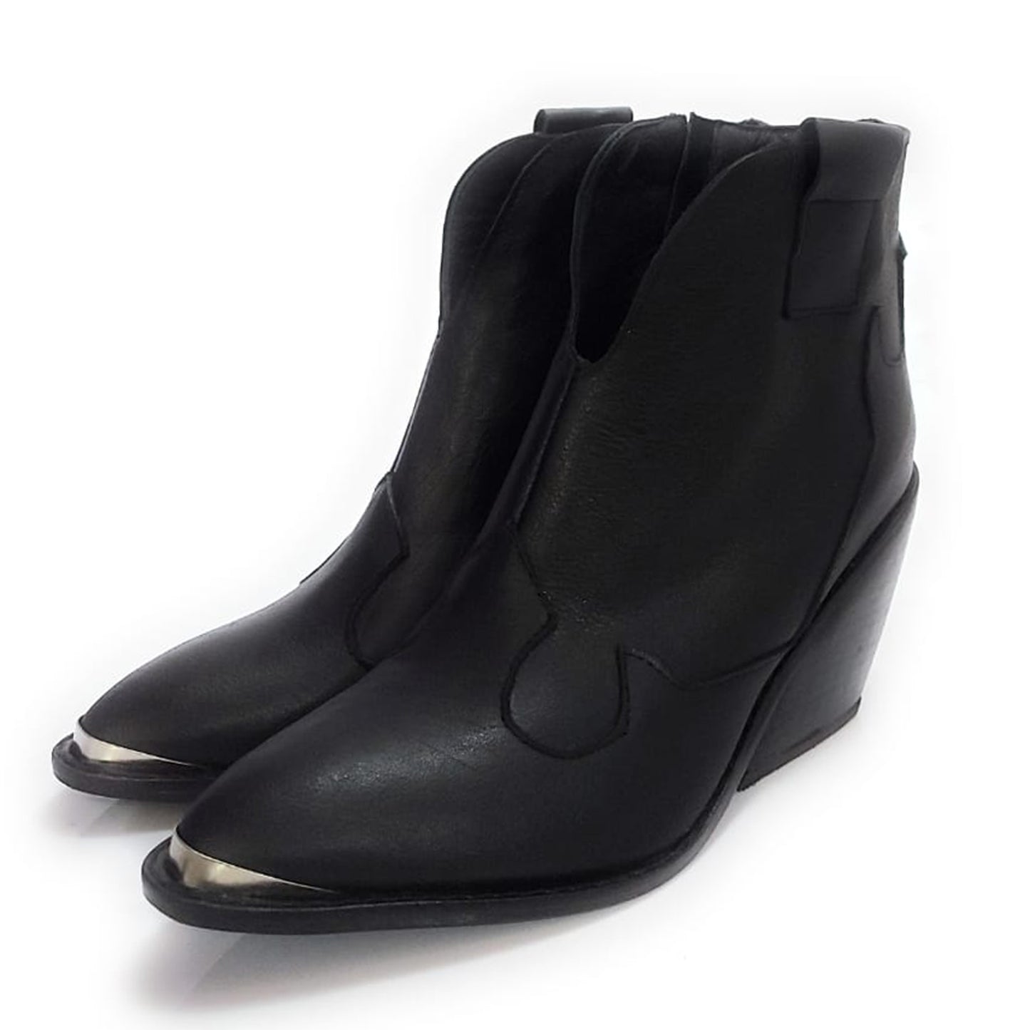 Botas Texanas Mujer de Cuero Negro Charro Hechas a Mano Quica Calera