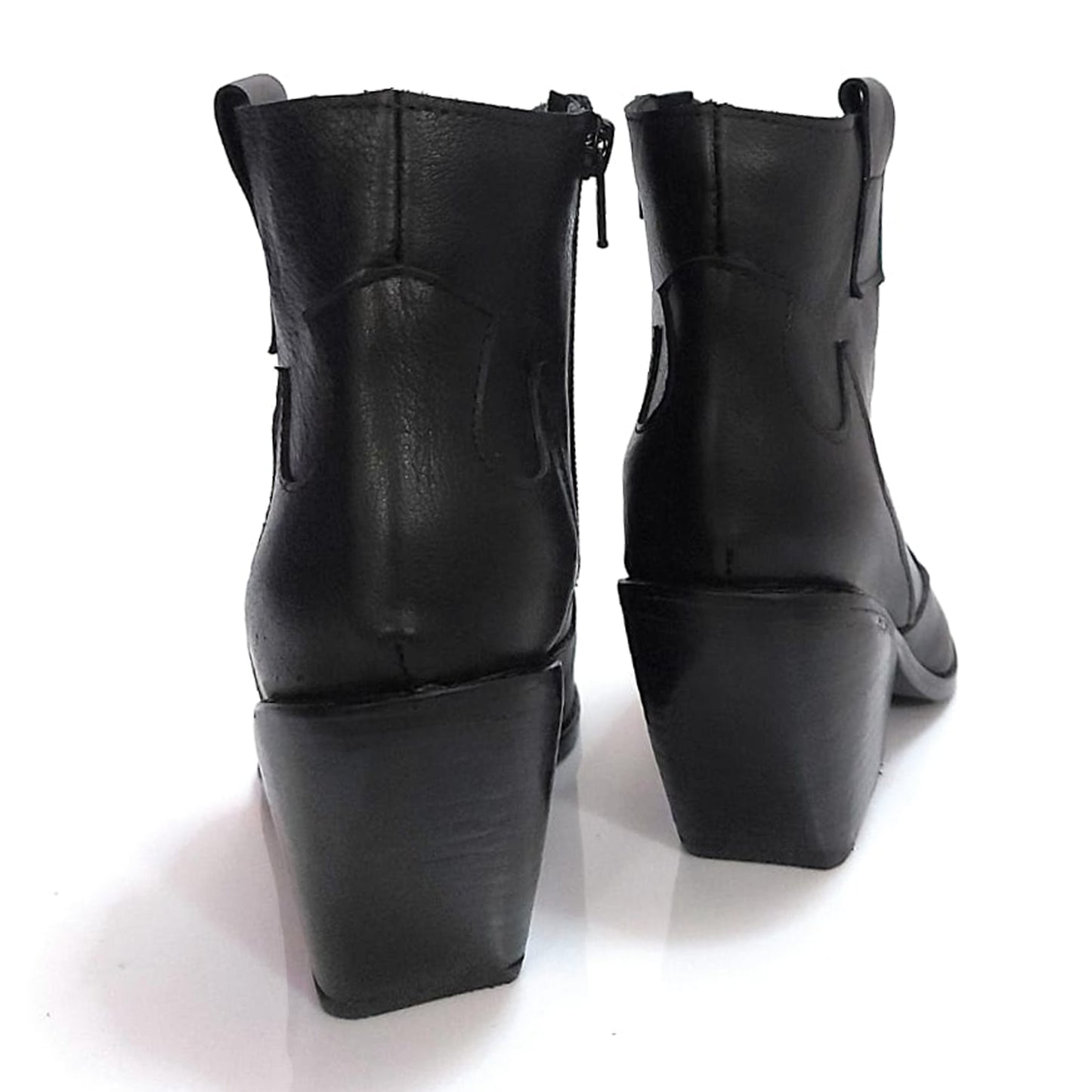 Botas Texanas Mujer de Cuero Negro Charro Hechas a Mano Quica Calera