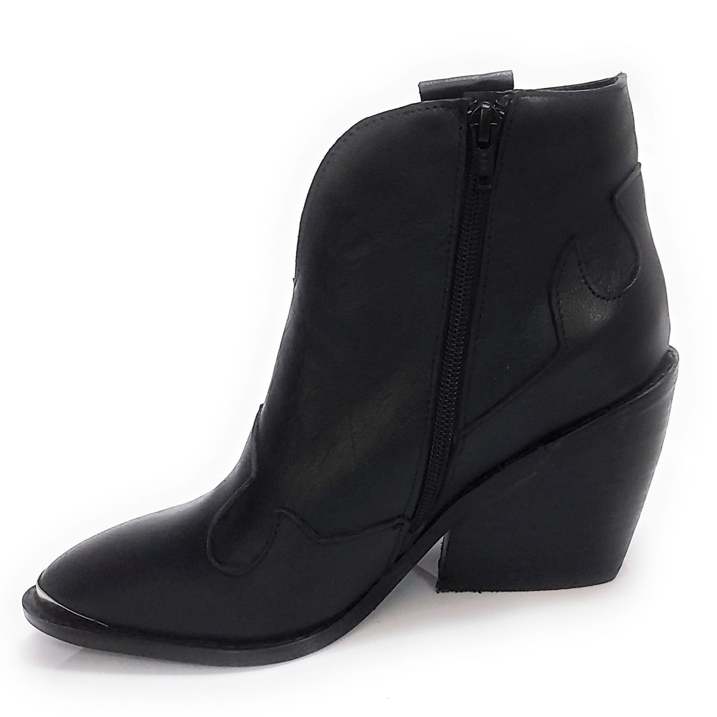 Botas Texanas Mujer de Cuero Negro Charro Hechas a Mano Quica Calera