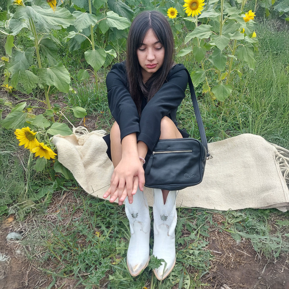 Botas Texanas de Cuero para Mujer con Bordado y Detalles Gastados Quica Catedral