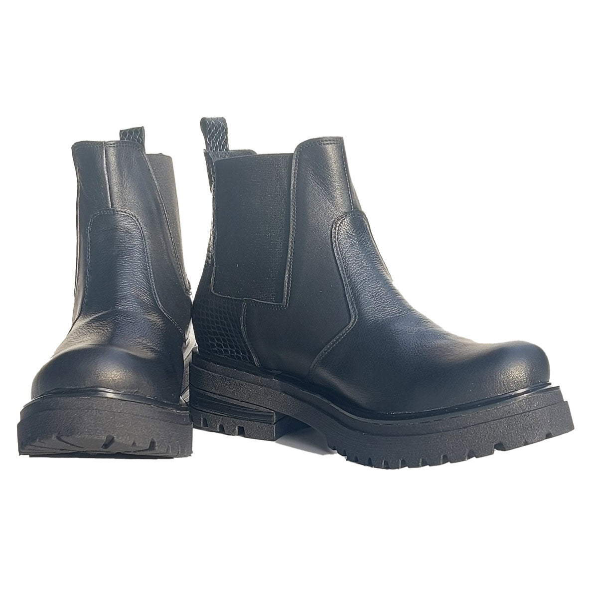 Bottines Chelsea pour femme en cuir élastique, Quica Victorica