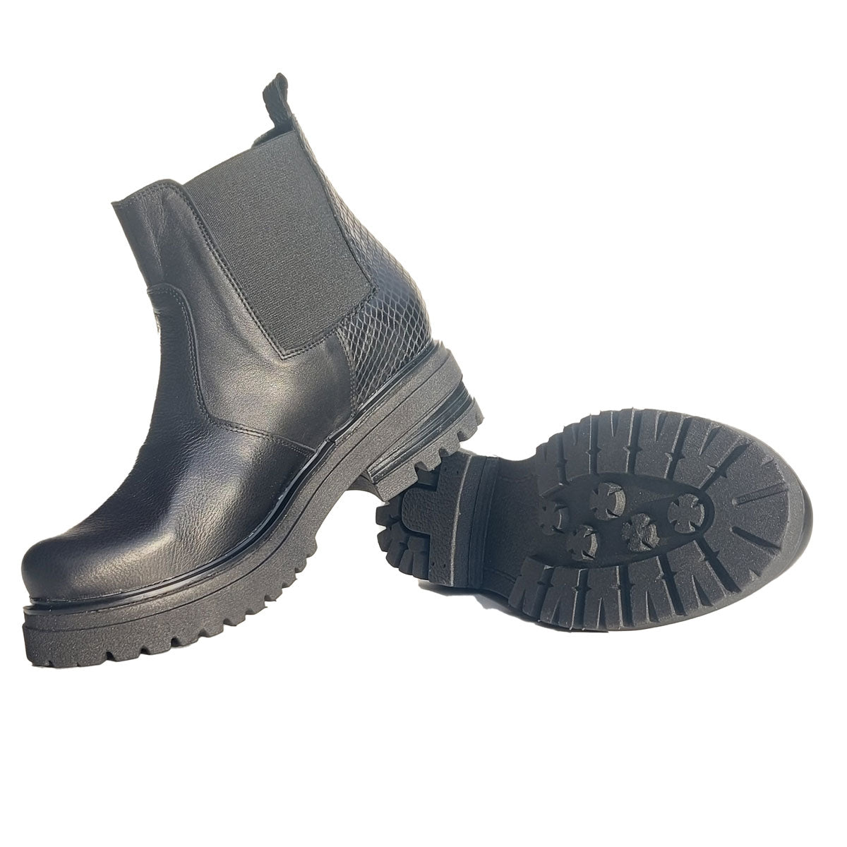Bottines Chelsea pour femme en cuir élastique, Quica Victorica