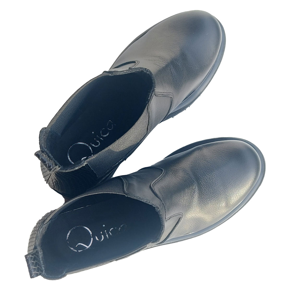 Bottines Chelsea pour femme en cuir élastique, Quica Victorica