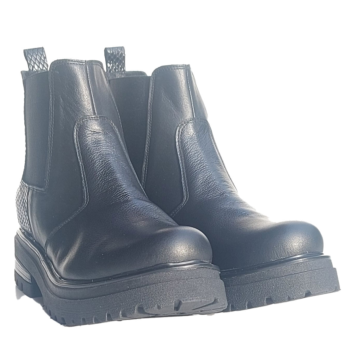 Bottines Chelsea pour femme en cuir élastique, Quica Victorica