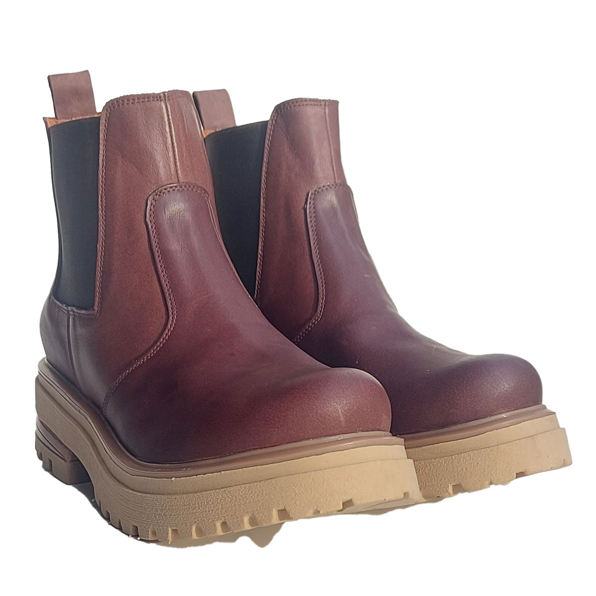 Bottines Chelsea pour femme en cuir élastique, Quica Victorica
