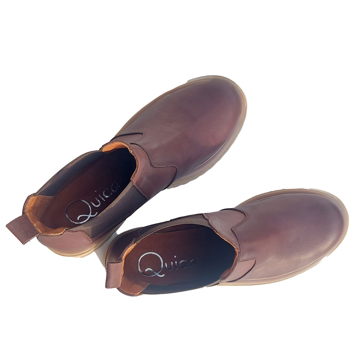 Bottines Chelsea pour femme en cuir élastique, Quica Victorica