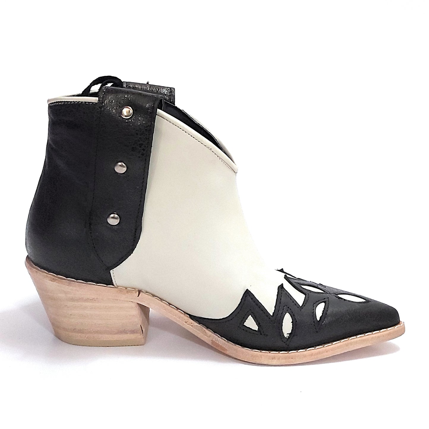 Botas Texanas Cortas Mujer Charros Cuero Flecos Quica Motoco