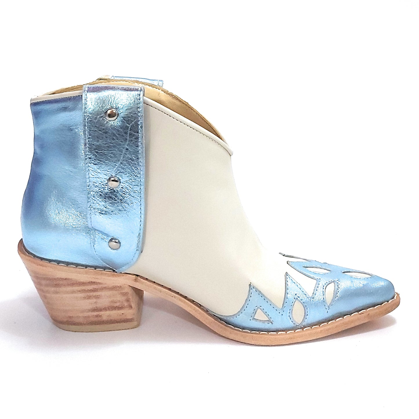 Botas Texanas Cortas Mujer Charros Cuero Flecos Quica Motoco