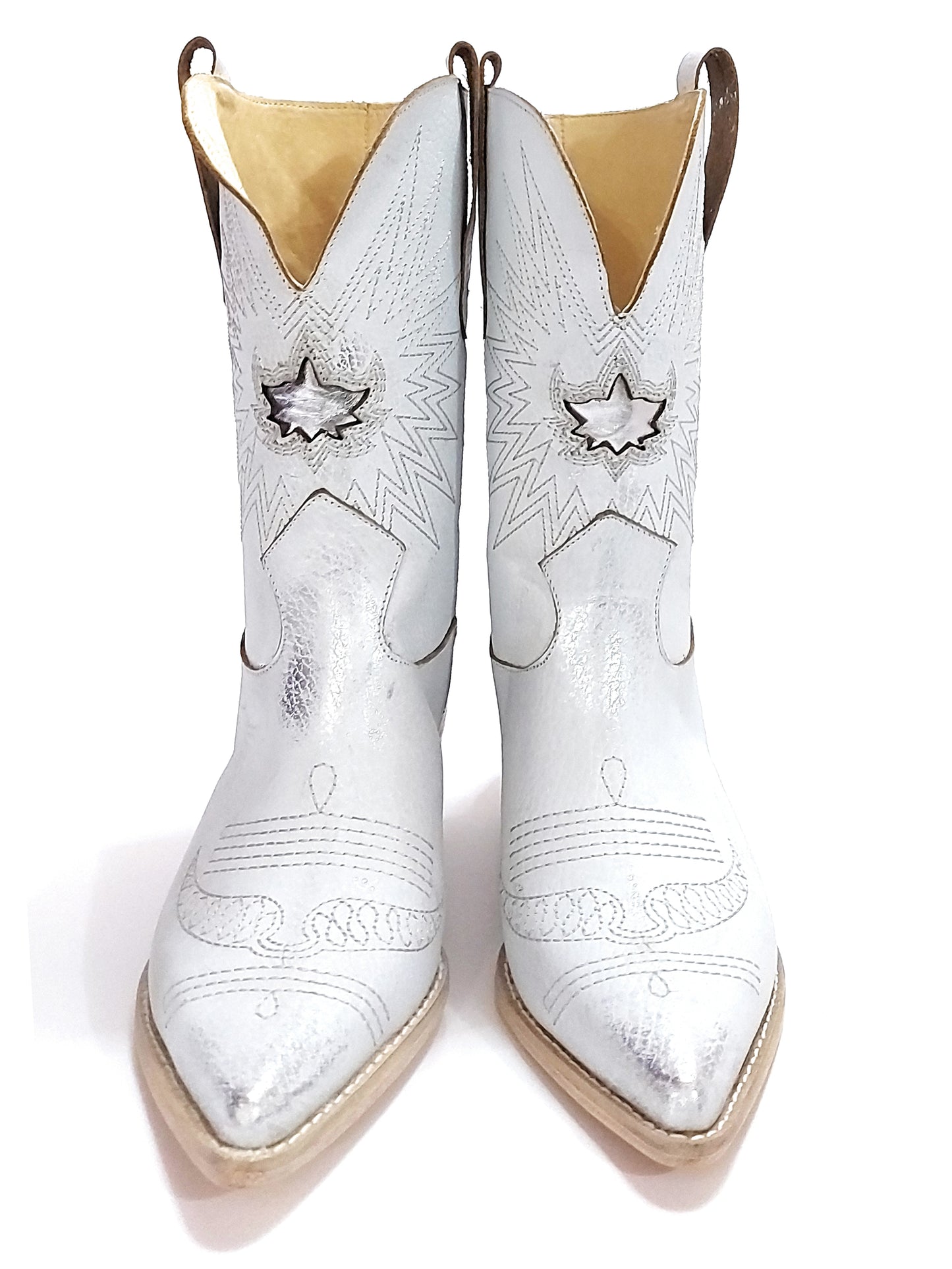 Botas Texanas de Cuero para Mujer con Bordado y Detalles Gastados Quica Catedral
