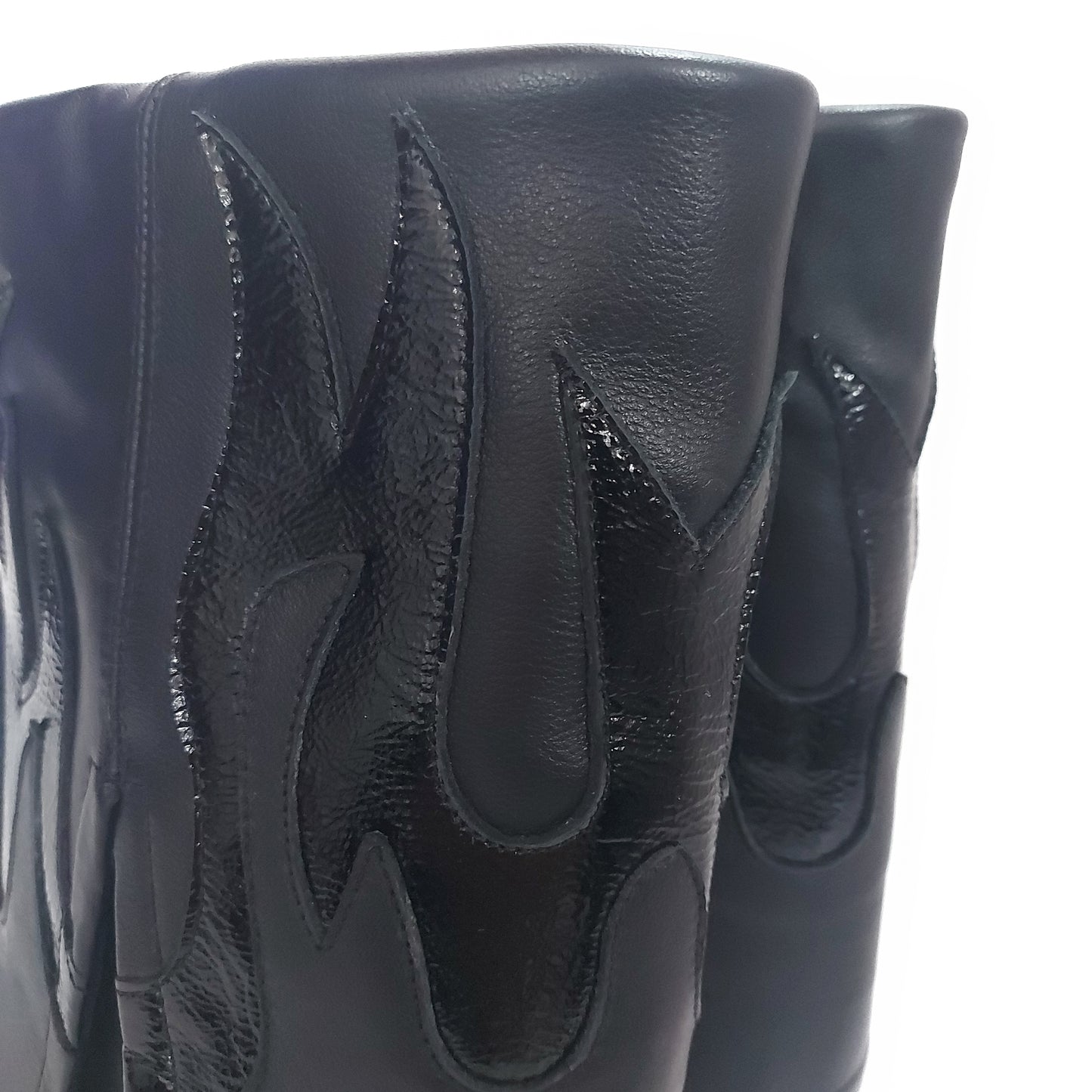 Bota Vaquera Caña Volcada Mujer Cuero Negro Quica Fuego