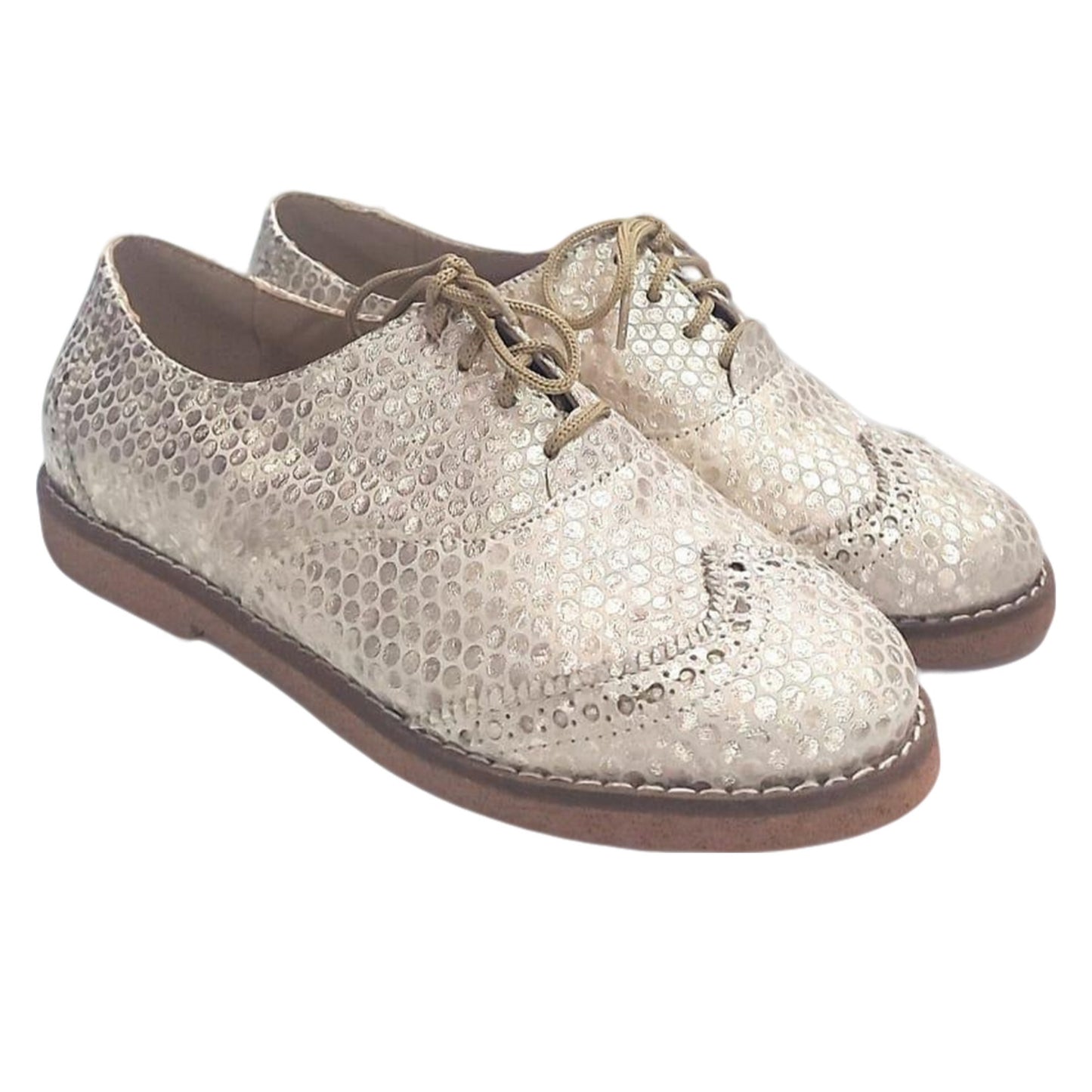 Oxford de Cuero para Mujer - Zapatos Acordonados con Diseño Picado - Quica Baires
