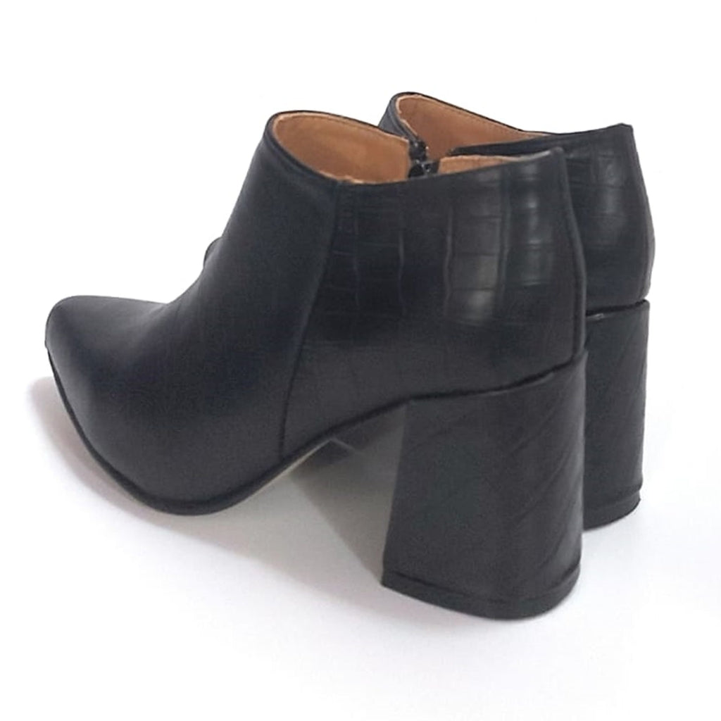 Botas Mujer Vestir Cuero Negro Taco Trapecio Quica Cayasta
