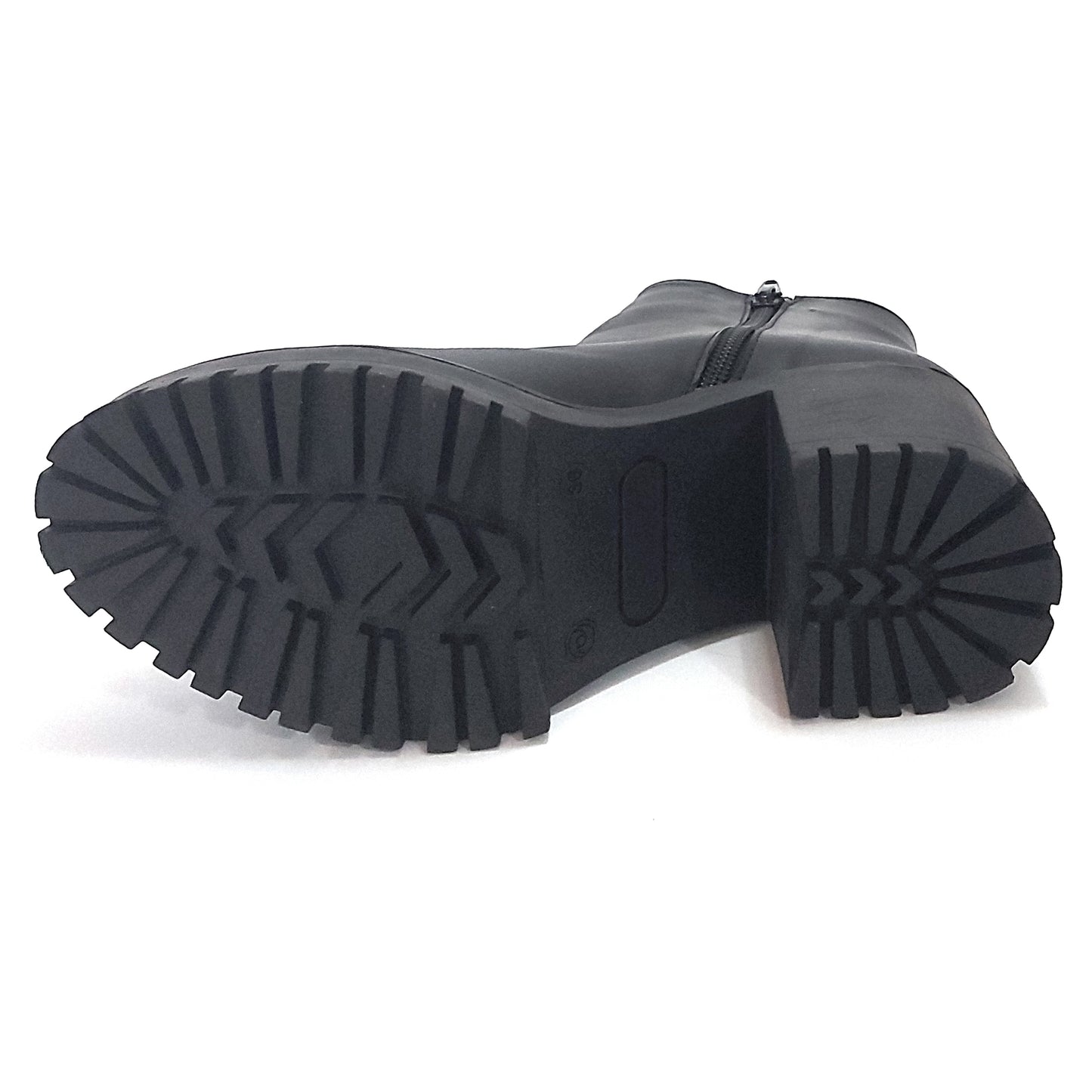 Bota Botineta Mujer Elegante Vestir Plataforma Cuero Negro Quica Garza