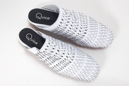 Mules Mujer Trend Chatas Flats Tejidas Cuero Quica Catamarca