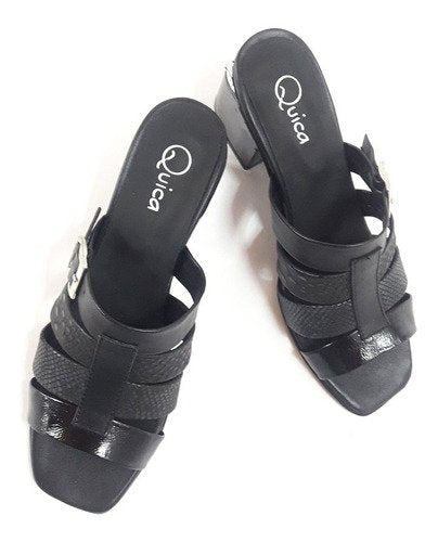 Zuecos Sandalias Mules Divinas Taco Suspendido Quica Palmas