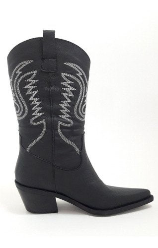 Botas Texanas Mujer Cuero Bordadas Quica Cardales
