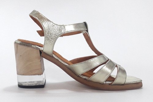Sandalias Guillermina Cuero Taco Madera Acrílico Quica