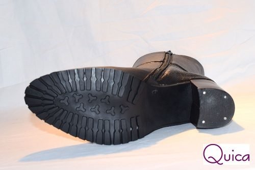 Botas Vestir Cuero Negro Taco Separado Quica Gisel