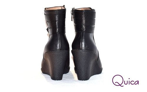 Botas Mujer Taco Chino Cinturón Reptil Otoñoinv. Quica Lujan