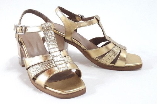 Sandalias Guillermina Cuero Taco Madera Acrílico Quica