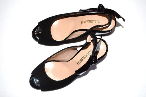 Zapatos Vestir Mujer Plataforma Gamuza Charol Quica Isidro