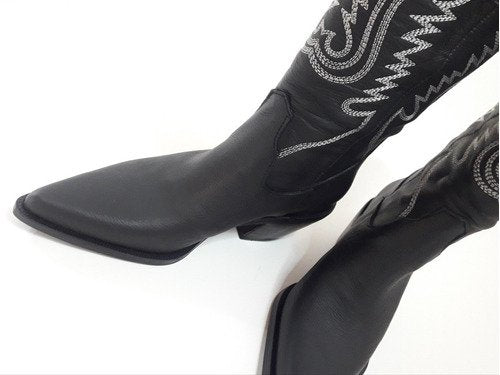 Botas Texanas Mujer Cuero Bordadas Quica Cardales