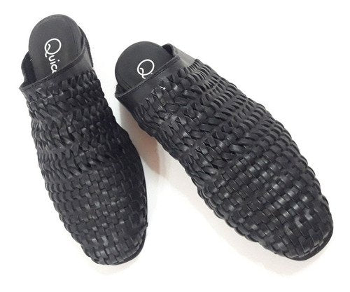 Mules Mujer Trend Chatas Flats Tejidas Cuero Quica Catamarca