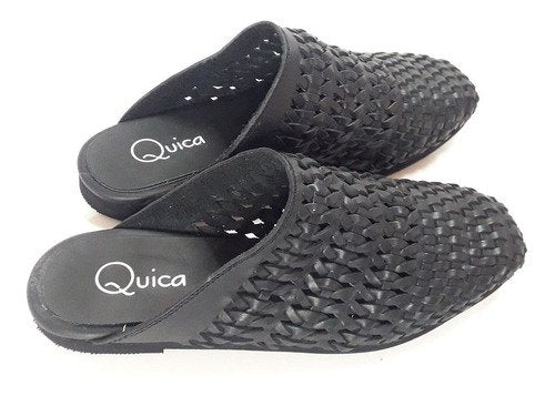 Mules Mujer Trend Chatas Flats Tejidas Cuero Quica Catamarca