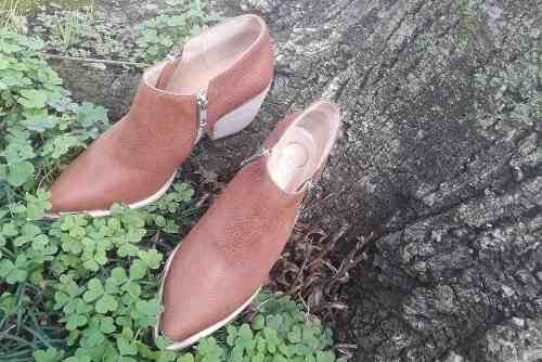 Botas Texanas Cuero Marrón Taco Madera Quica Argentum