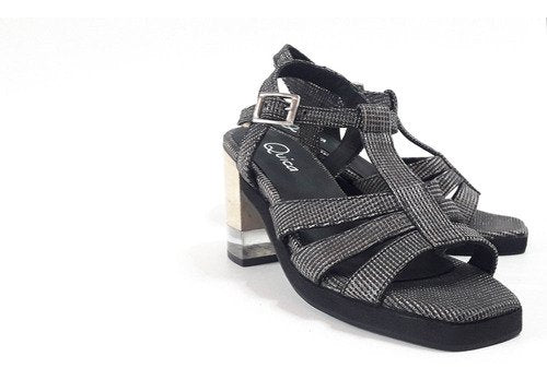 Sandalias Guillermina Cuero Taco Madera Acrílico Quica