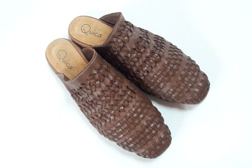 Mules Mujer Trend Chatas Flats Tejidas Cuero Quica Catamarca