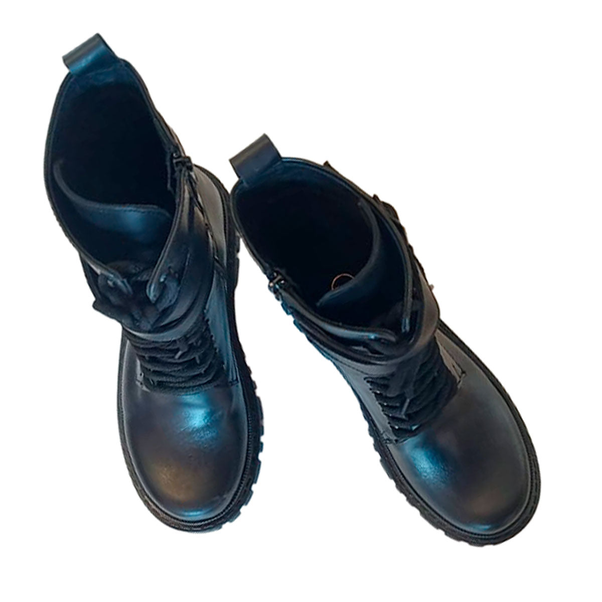 Botas Estilo Militar Mujer Cuero Vacuno Caña Media Quica Andes