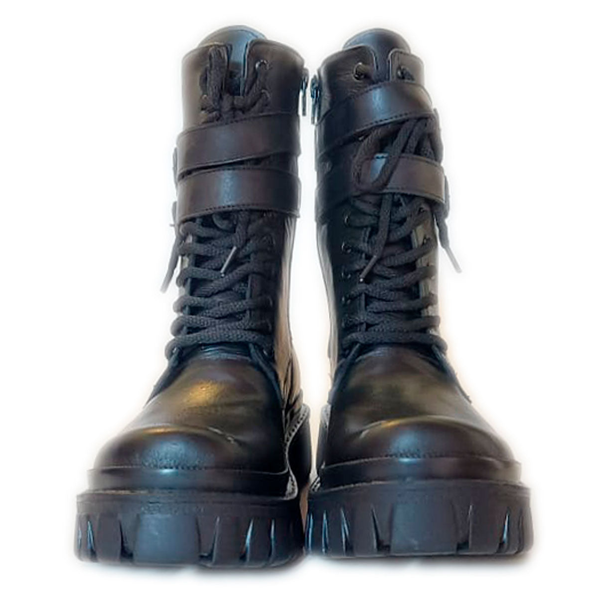 Botas Estilo Militar Mujer Cuero Vacuno Caña Media Quica Andes
