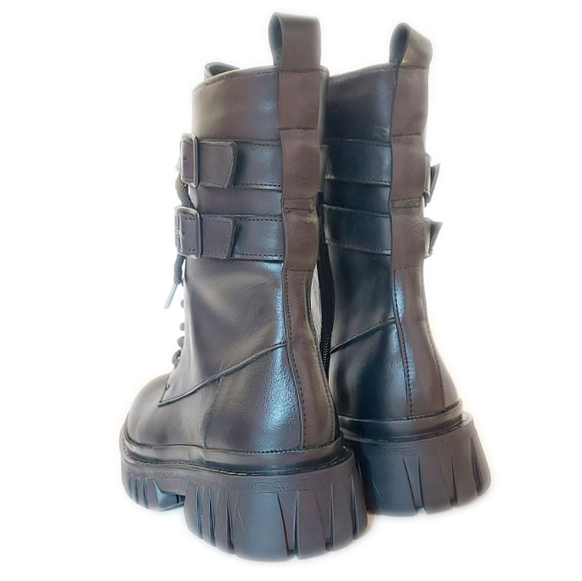 Botas Estilo Militar Mujer Cuero Vacuno Caña Media Quica Andes
