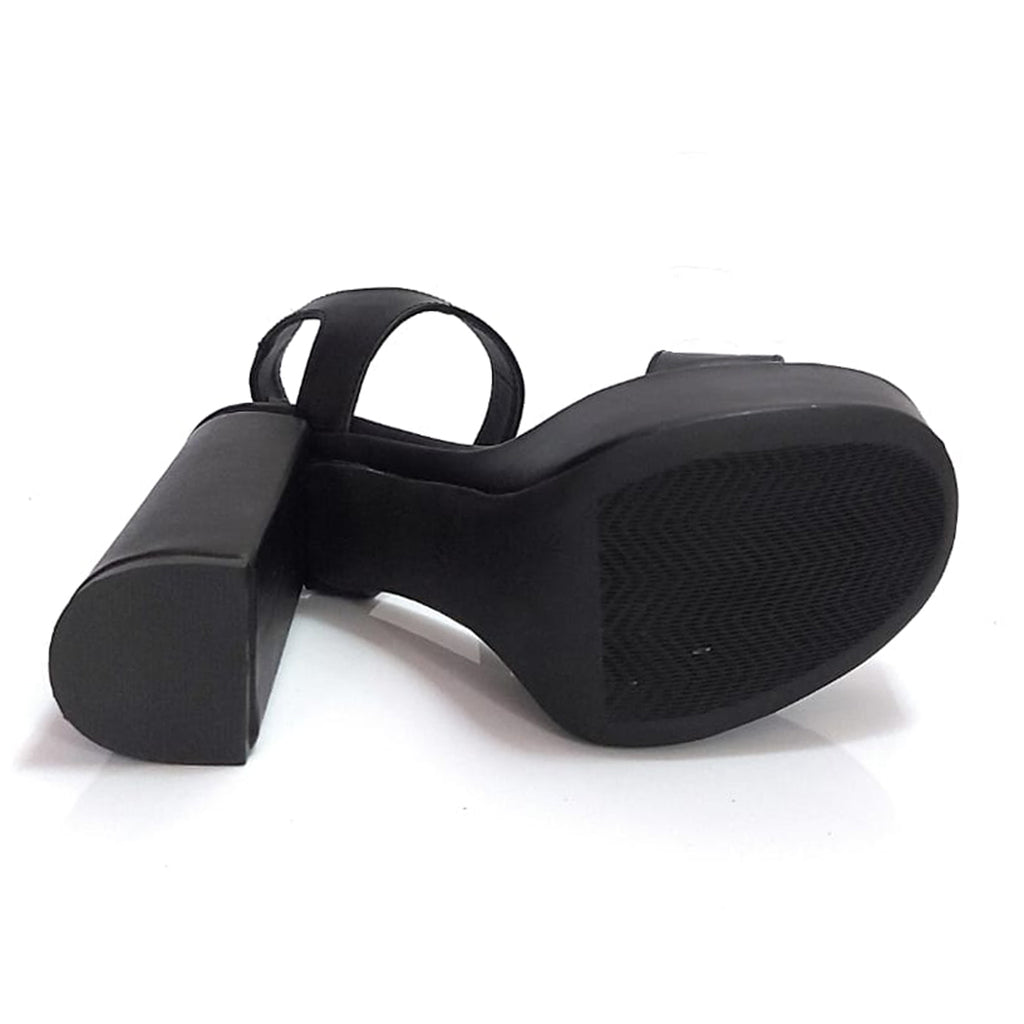 Sandalias Cuero Negro Plataforma Fiesta Quica Limay