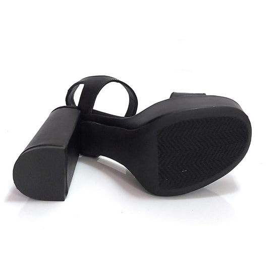 Sandalias Cuero Negro Plataforma Fiesta Quica Limay