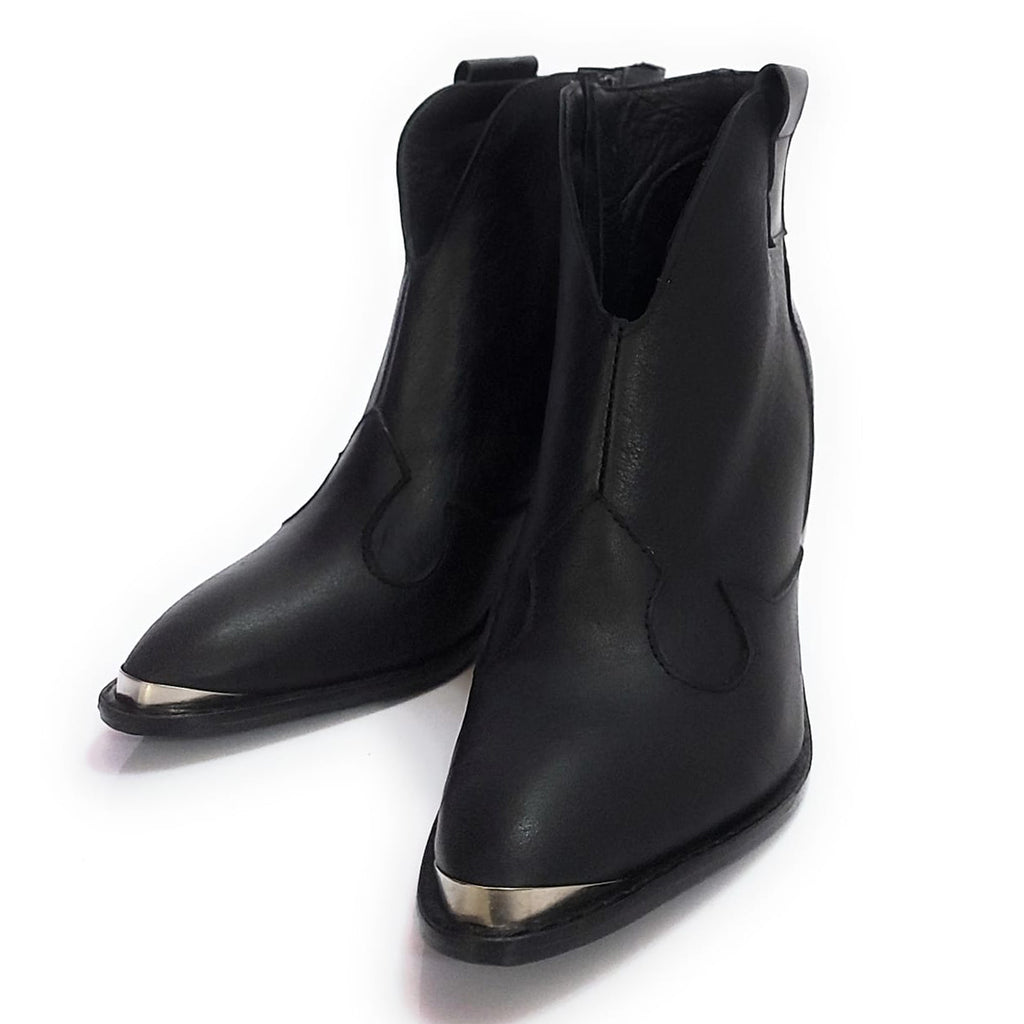 Botas Texanas Cuero Negro Charros Quica Calera
