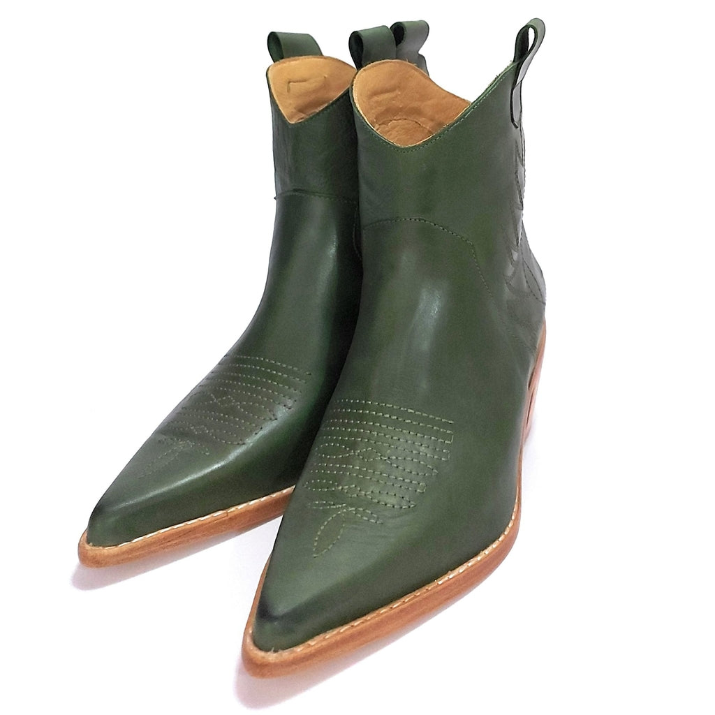 Botas Texanas Cortas Bordada Quica Laguna