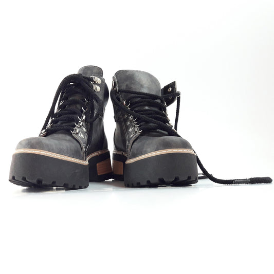 Botas Borcegos Lobería Livianos Mujer Cuero Veteado
