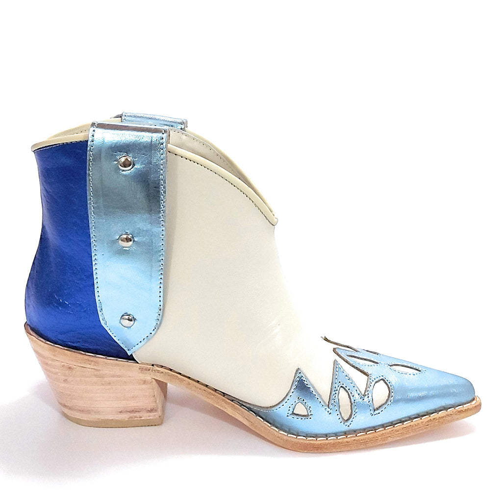 Botas Texanas Cortas Mujer Charros Cuero Flecos Quica Motoco
