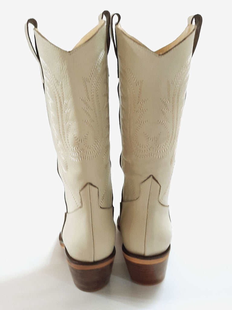 Botas Texanas Mujer Cuero Bordadas Quica Cardales