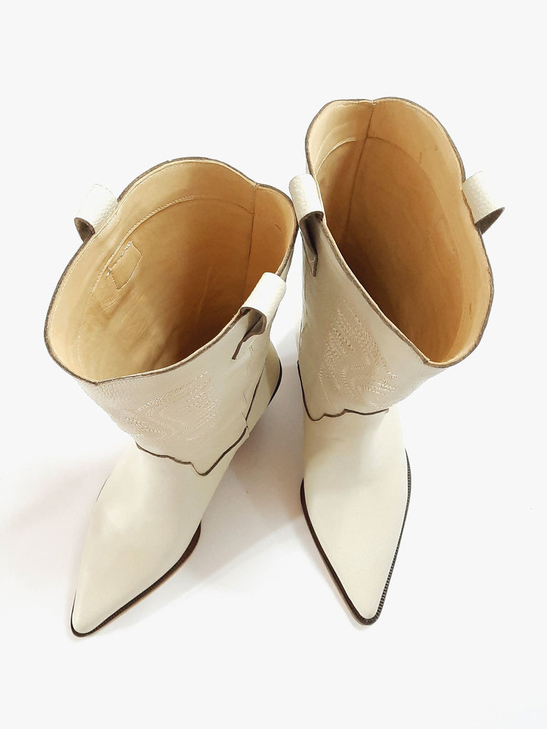 Botas Texanas Mujer Cuero Bordadas Quica Cardales