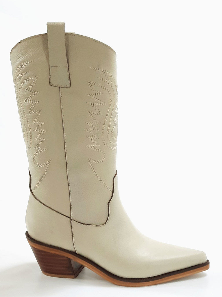 Botas Texanas Mujer Cuero Bordadas Quica Cardales