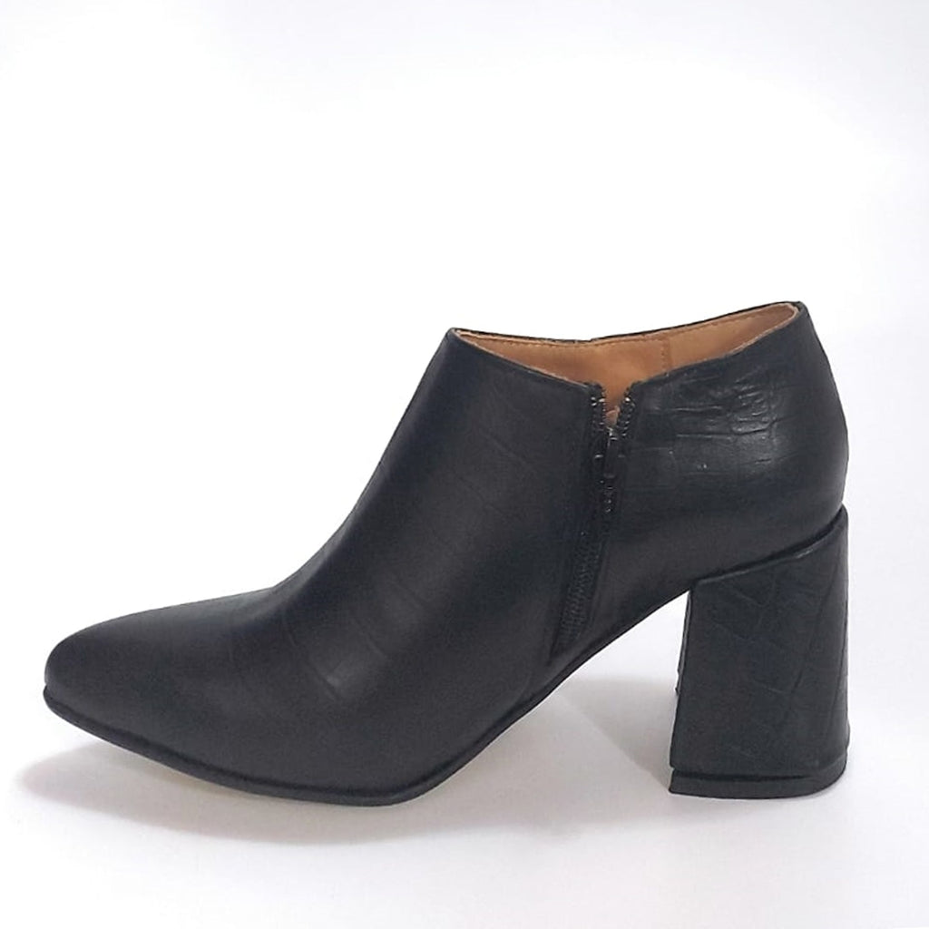 Botas Mujer Vestir Cuero Negro Taco Trapecio Quica Cayasta