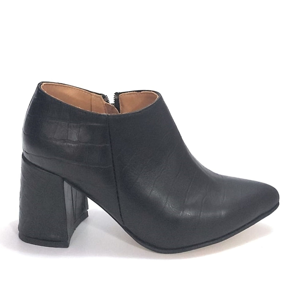 Botas Mujer Vestir Cuero Negro Taco Trapecio Quica Cayasta