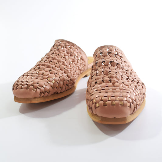 Mules Mujer Trend Chatas Flats Tejidas Cuero Quica Catamarca