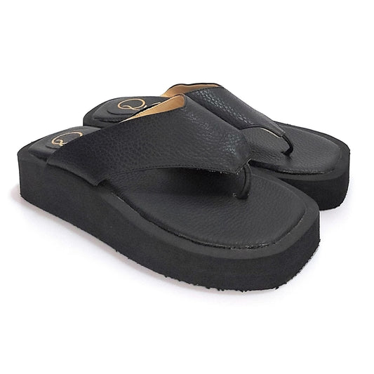 Ojotas Sandalias Cuero Super Livianas Punta Cuadrada Plataforma Quica Lerma