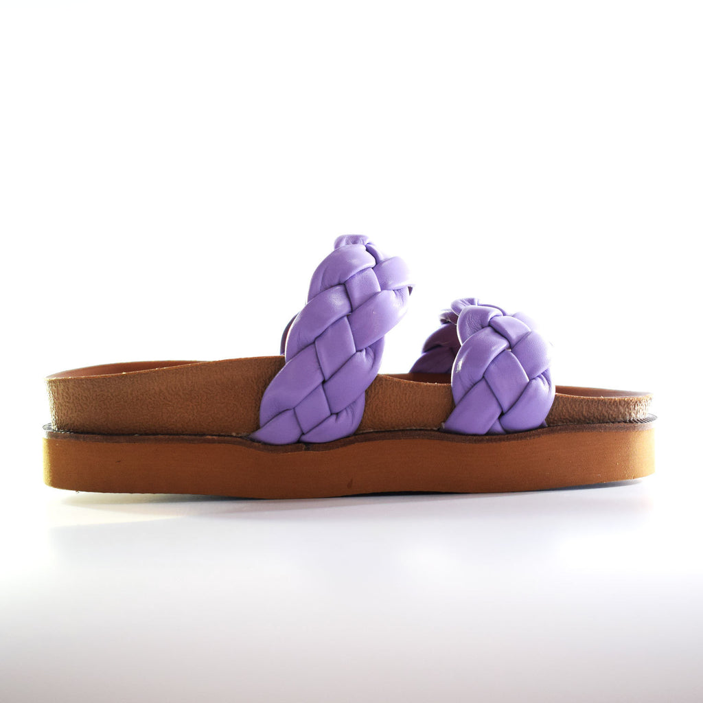 Sandalias Birk Trenza Tubo Cuero Negro Cómodas Quica Petrel
