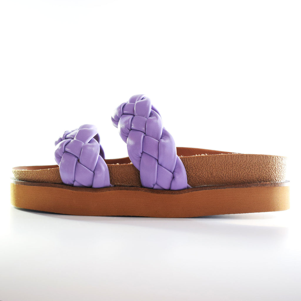 Sandalias Birk Trenza Tubo Cuero Negro Cómodas Quica Petrel